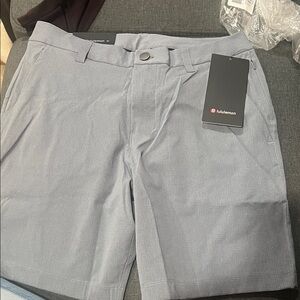 lululemon athletica Men's Light Gray Flat Front Shorts